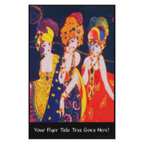 Vintage Colourful Deco Women with Jewellery