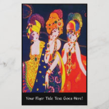 Vintage Colourful Deco Women with Jewellery Custom Flyer