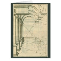 Vintage Columns Perspective by Henricus Hondius Card