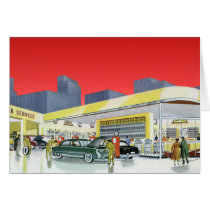 Vintage Complete Car Service Garage Greeting Card