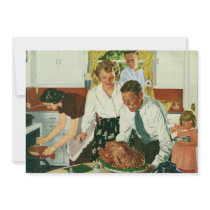 Vintage Cooking Thanksgiving Dinner in the Kitchen Custom Invite