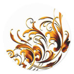 Vintage Copper Round Stickers