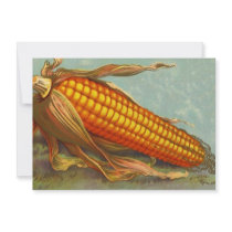 Vintage Corn Shucking Ear Blank Invitations Design