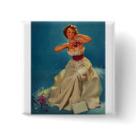 Vintage Corsage Prom Gil Elvgren Pinup Girl buttons