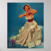 Vintage Corsage Prom Gil Elvgren Pinup Girl Poster