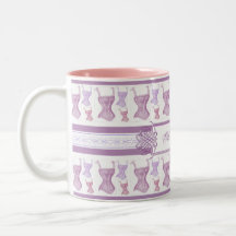 Vintage Corsets Oh La La French Purple Coffee Mugs