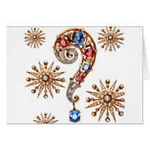 Vintage Costume Jewellery Rhinestones Diamonds Card