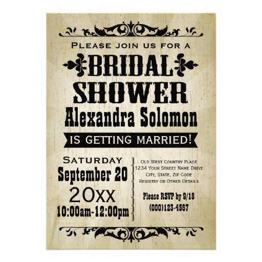 Vintage Country Bridal Shower Invitation