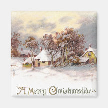 Vintage Country Christmas Magnet