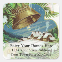 Vintage Country Christmas Return Address Label Stickers