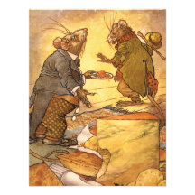 Vintage Country Mouse, City Mouse Aesop's Fable Personalized Announcement