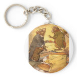 Vintage Country Mouse, City Mouse Aesop's Fable keychains