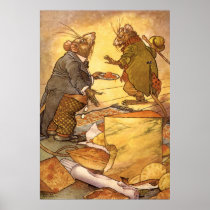 Vintage Country Mouse, City Mouse Aesop's Fable Poster