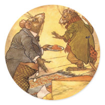 Vintage Country Mouse, City Mouse Aesop's Fable Sticker