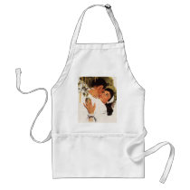 Vintage Couple in a Loving Embrace Aprons