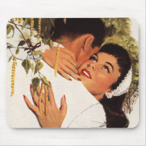 Vintage Couple in a Loving Embrace Mouse Pad