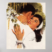 Vintage Couple in a Loving Embrace Posters