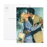Vintage Couple in Love having a Christmas Dance postcards