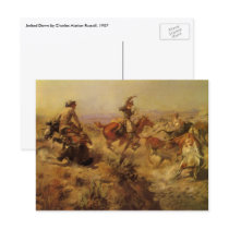 Vintage Cowboys; Jerked Down by CM Russell Postcards
