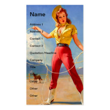 Vintage Cowgirl and Horse Business Card Template