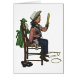 Vintage Cowgirl Looking in a Mirror cards
