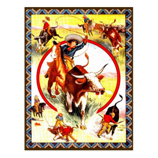 "Vintage Cowgirl" Western Postcard