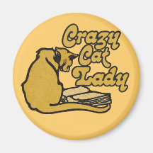 Vintage Crazy Cat Lady Magnet