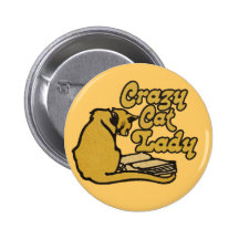 Vintage Crazy Cat Lady Pin