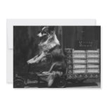 Vintage Crazy Dog Riding Wagon Photo invitations