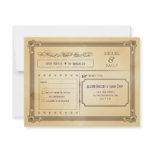 Vintage Cream & Brown Poster Wedding RSVP invitations