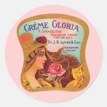 Vintage Creme Gloria Vanishing Skin Creme Round Stickers