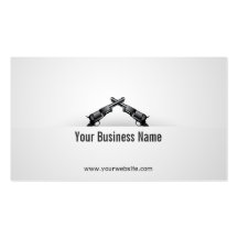 Vintage Crossed Pistols Gun Business Card