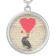 Vintage Crow and heart shaped balloons Custom Jewelry