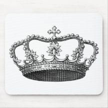 Vintage Crown Black and White Mousepad