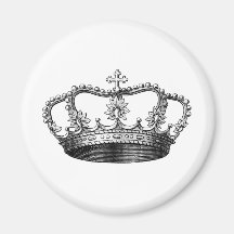 Vintage Crown Black and White Refrigerator Magnet