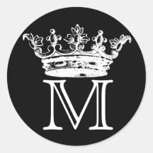 Vintage Crown Monogram Stickers