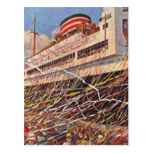Vintage Cruise Ship Vacation; Bon Voyage Party! Post Cards