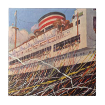 Vintage Cruise Ship Vacation; Bon Voyage Party! Tiles