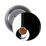 Vintage Cup of Coffee; Black and White Art Deco Pin