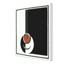 Vintage Cup of Coffee; Black and White Art Deco Gallery Wrap Canvas