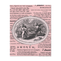 Vintage Cupid in Love Romantic Wedding Engagement Flyer Design