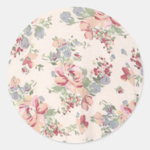 Vintage Customisable Floral Print Sticker
