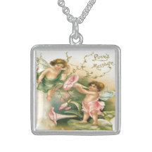 Vintage , Cute Babies Fairies Custom Necklace