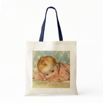 Vintage Cute Baby on a Blanket Tote Bag