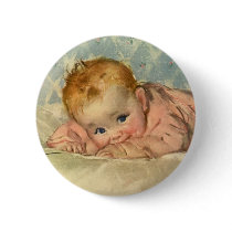 Vintage Cute Baby on a Blanket Pin