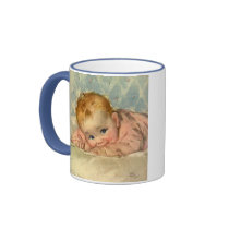 Vintage Cute Baby on a Blanket Coffee Mug