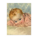 Vintage Cute Baby on a Blanket postcards
