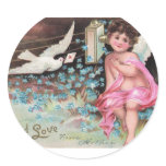 Vintage *Cute Cherab Angel* With Love Design Stickers