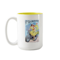 Vintage Cycles Humber Albert Houbrac Woman Cycling Coffee Mugs