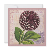 Vintage Dahlias Botanical Garden Party Custom Invitation